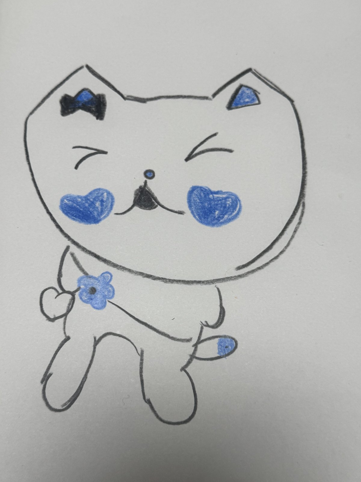 子どもが描いた白猫の元の絵