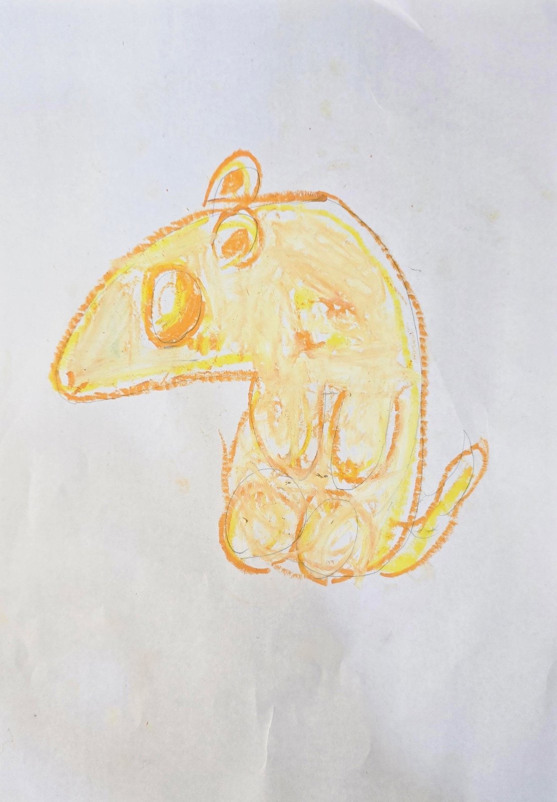 ただいま製作中の黄色いアリクイの絵